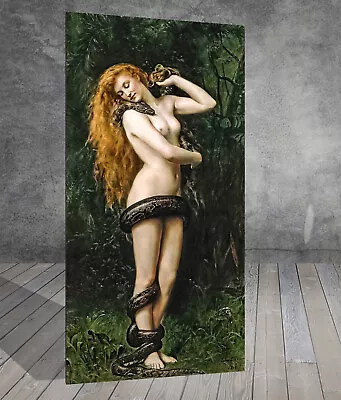 John Collier Lilith With A Snake CANVAS PAINTING ART PRINT POSTER 1159 • £16.52