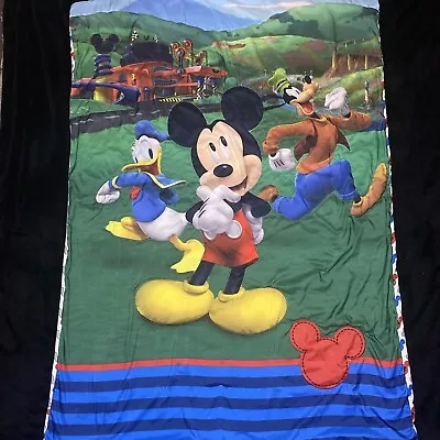 Disney Mickey Mouse Goofy Donald Duck Toddler Bed Comforter Reversible Lovey • $12.99