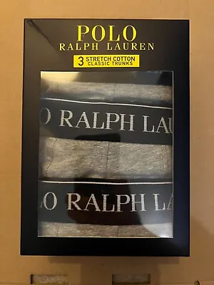 Polo Ralph Lauren Boxers Stretch Cotton Classic Trunks 3 Pack Grey Medium • £20