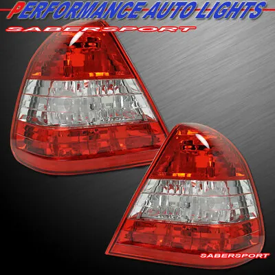 Set Of Pair Red Clear Taillights For 1994-2000 Mercedes W202 C-Class 4dr Sedan • $99.99