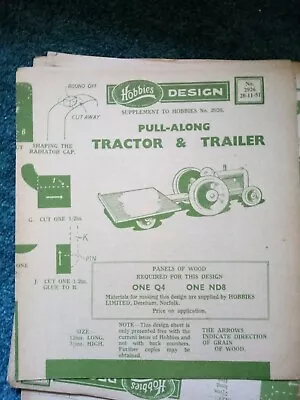 L2 Hobbies Design Model Plan No 2926 Pull Along Tractor  • $3.35