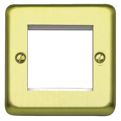 MK Albany Plus 1G Euro Data Frontplate Satin Brass K182 SAB 50 X 50mm • £4