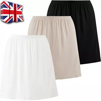 Women Elastic Satin High Waist Petticoat Half Slip Skirt A Line Underskirt 16  • £4.94