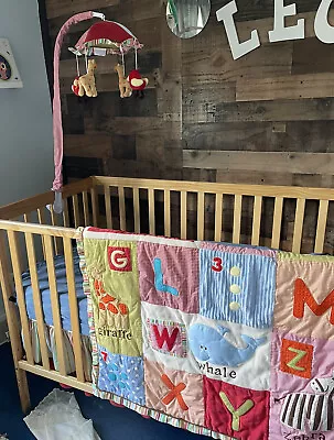 Vintage COCALO Alphabet Striped Crib 10 Piece Set - Educational And Stylish • $25