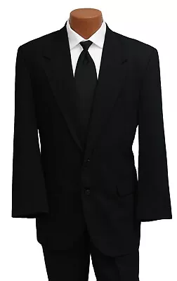 40R Classic Black 100% Wool Suit 2 Button Notch Lapel Jacket Formals Wedding  • $34.99