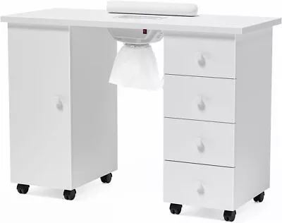 Manicure Table Nail Technician Desk Workstation W/Rolling Wheels Dust Collector • $169.99