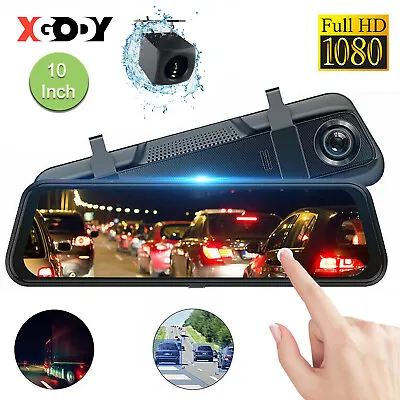 XGODY 10  Dash Camera Rearview Mirror 1080P Car DVR Video Recorder Night Vision • $82.83