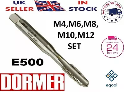 Dormer E500 HSS Straight Flute Tap SET No1 M4 M6 M8 M10 M12 Taper First • £39.95