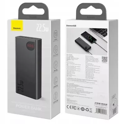 Baseus 20000mAh Power Bank PD 22.5W Fast Charger Lighting Input IPhone Battery • £34.99