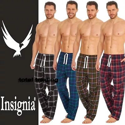 Mens Pyjamas Pants Bottoms Lounge Trousers Woven Check Poly Cotton With Pockets  • £8.95