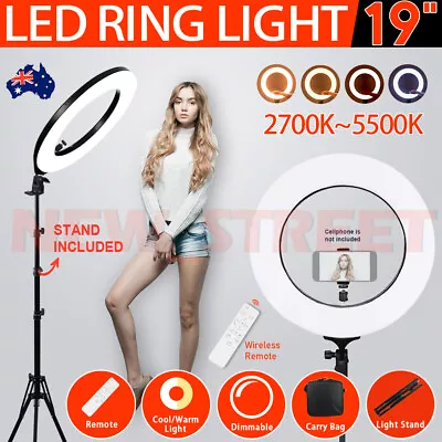 $79.99 • Buy 19  5500K Dimmable Diva LED Ring Light Diffuser With Stand Make Up Studio Video