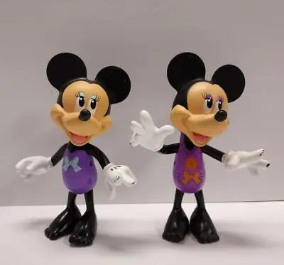 Disney Mattel 5.5  Vinyl Minnie Mouse Bathing Suit Figurine Toy Lot Of 2 • $16.20
