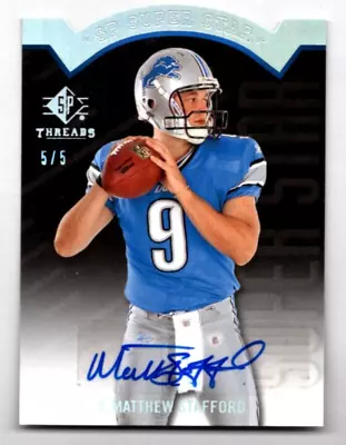 2009 SP Threads Die Cut Autographs #AP63 Matthew Stafford 5/5 A34 116 • $359.77