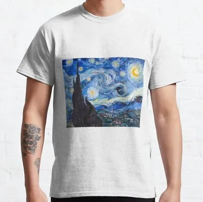 Starry Night Van Gogh  T Shirt Funny Novelty Birthday Gift Retro Halloween Film • £5.99