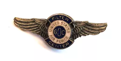 Vintage Wwii United States Air Force Filter Center Military Wings Pin • $7