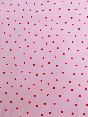 Used IKEA Rosali Spot Pink 50cm X 100cm Lightweight Cotton Fabric • £4.49