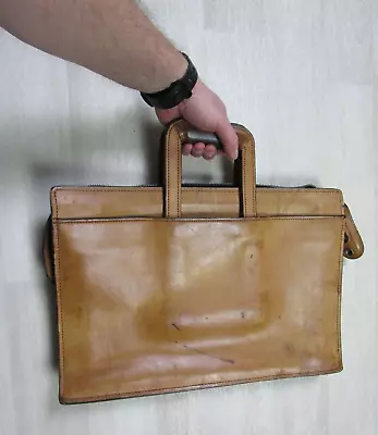 BOYT LEATHER Doctor & Lawyer's BRIEFCASE LAPTOP CASE Vintage Portfolio Bag Brown • $51.98