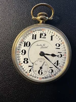 1927 Illinois Santa Fe Special Grade 809 21 Jewels  16s Pocket Watch • $203.19