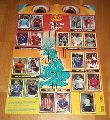 Sugar Puffs Premier League Football Derby Days Fold Poster Stickers 1996 Merlin • £19.99