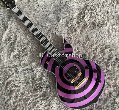 Custom Metallic Purple Bullseye Odin Grail Zakk Wylde Electric Guitar Maple Neck • £279.16