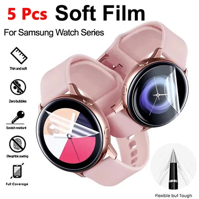 Screen Protector For Samsung Galaxy Watch Classic Active 2 3 4 TPU Clear FILM • $7.14