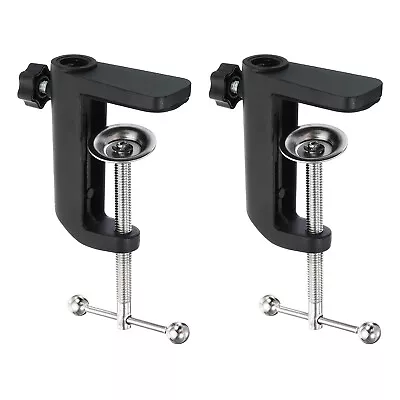 2Pcs 0.49  Hole Dia. Universal C-Clamp Table Lamp Mic Arm Mount Desk Clamp Black • $17.39