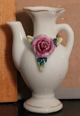 Vintage Miniature TEA POT WITH ROSE BUD VASE MADE IN JAPAN • $8