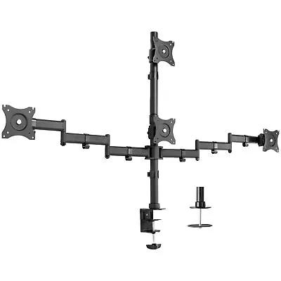 VIVO Quad Monitor Heavy Duty Desk Mount 3 + 1 Stand Holds Four Screens Up To 24  • $99.99