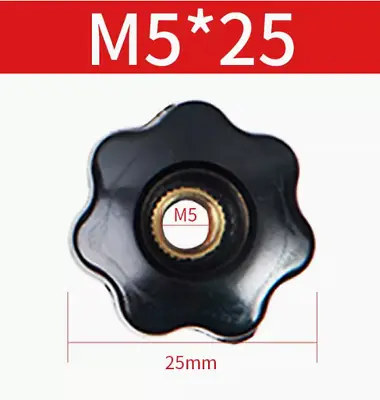 M5-M12 Bakelite Thumb Screw Black Grip Clamping Knobs Brass Insert Nut Handwheel • £1.55