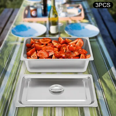 6  Deep Full Size 201 Stainless Steel Steam Table Pans 1/1 Size Hotel Food Prep • $70.30