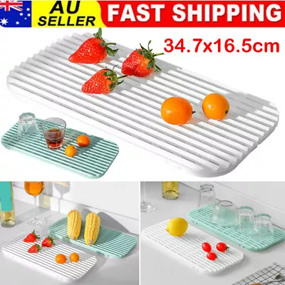 Sink Drip Tray Plate Dish Cutlery Drainer Drain Board Drying Rack Holder Kitchen • $11.59