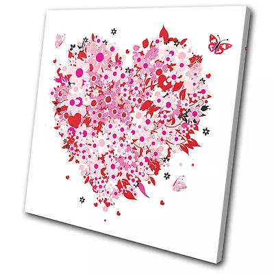 Canvas Art Picture Print Photo Butterfly Love Heart Abstract Illustration • £19.99