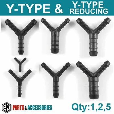 Y JOINER Piece 3 WAY PLASTIC BARBED CONNECTOR PIPE HOSE Reducer Air Fuel Water • £3.25
