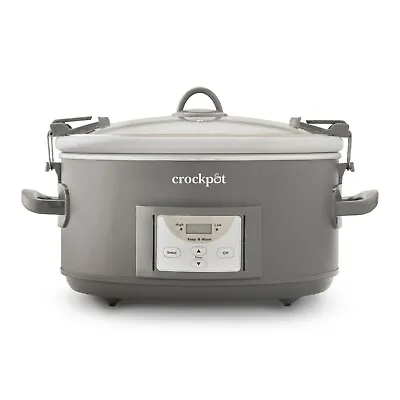 7-Quart Cook And Carry Programmable Slow Cooker Grey • $56.99