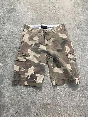 Vintage Foot Locker Mens Distressed Camo Cargo Shorts Size 30 All Cotton • $18