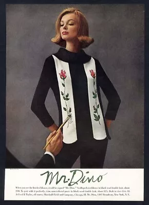 MR DINO 1962 Fashion Magazine Ad Wool Overblouse SWEATER • $6.95