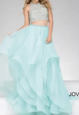 NWT Jovani Prom Pageant 2 Piece Dress Aqua  Size 8 Original Price $850 • $225