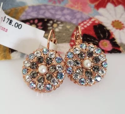 $78 MARIANA Ice Queen Light Vitrail Floral Guardian Angel Mosaic Earrings SALE! • $49.30