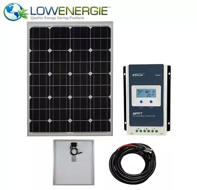 80w Mono Solar Panel Battery Charging Kit MPPT Controller Boat Caravan Home K1 • £114.99