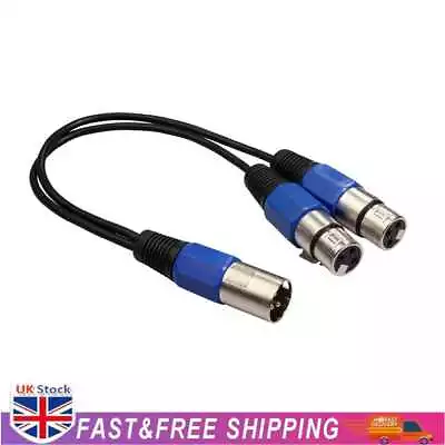 £12.09 • Buy 0.3m XLR Male Plug To Dual XLR Female Jack Y Splitter Mic DJ Audio Cable