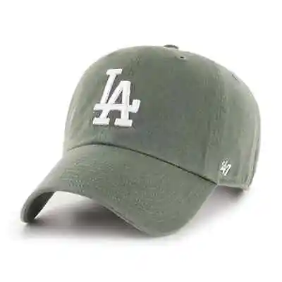 MLB Los Angeles Dodgers ('47 Brand) Clean Up Dad Hat Adjustable Strap Moss Green • $26.99