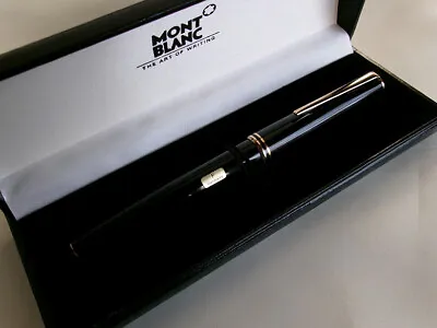 Montblanc Classic Fountain Pen Black GT 18K F Nib • $169.99