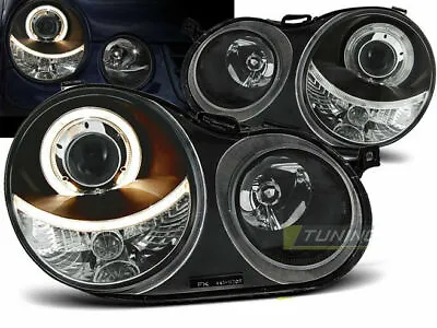 Vw Polo 9n 2001 2002 2003 2004 2005 Headlights Lpvw59 Angel Eyes Black • $284.21