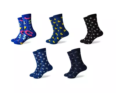 Men's Business / Casual Novelty Mid Calf Socks - Combed Cotton Size 7-12 • $6.99