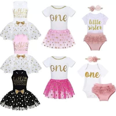 $13.73 • Buy Toddler Baby Girls Birthday Outfit Tutu Dress Party Princess Romper Clothes Set