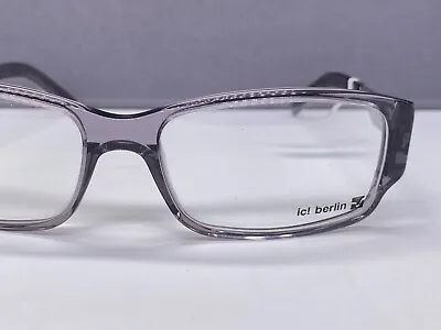 Ic! Berlin Eyeglasses Frames Men Grey Transparent Rectangular Quasar Chrome • £127.86