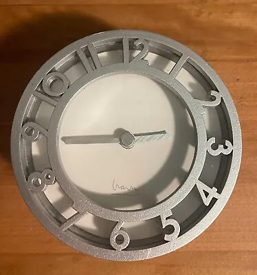 Michael Graves Analog Brushed Silver Metal Table Desk Bedside Alarm Clock 4.25” • $30
