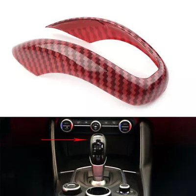 Red Carbon Fiber Gear Shift Head Cover Fits Alfa Romeo Giulia Stelvio 2017-2020 • $27.24