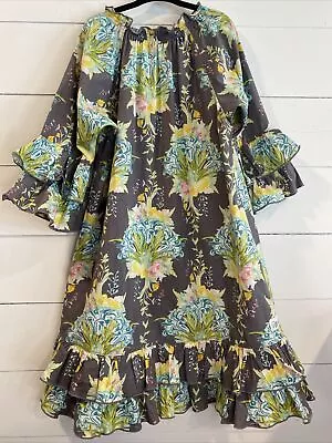 Missie Moosie Girls Floral Dress Size 7/8 Ruffled Long Sleeve  • $12.95