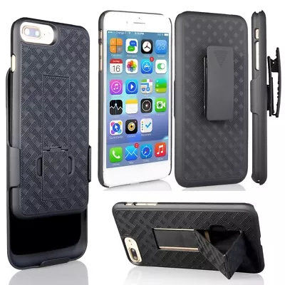 For IPhone 7 PLUS Verizon Holster Black Shell Combo Hard Case Belt Clip Swivel  • $10.99